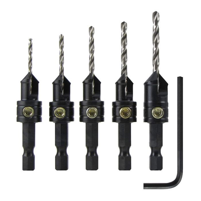Dimar 40030 - 5 Pcs Snappy Countersink Set - 5/64", 3/32", 7/64", 1/8" and 9/64"