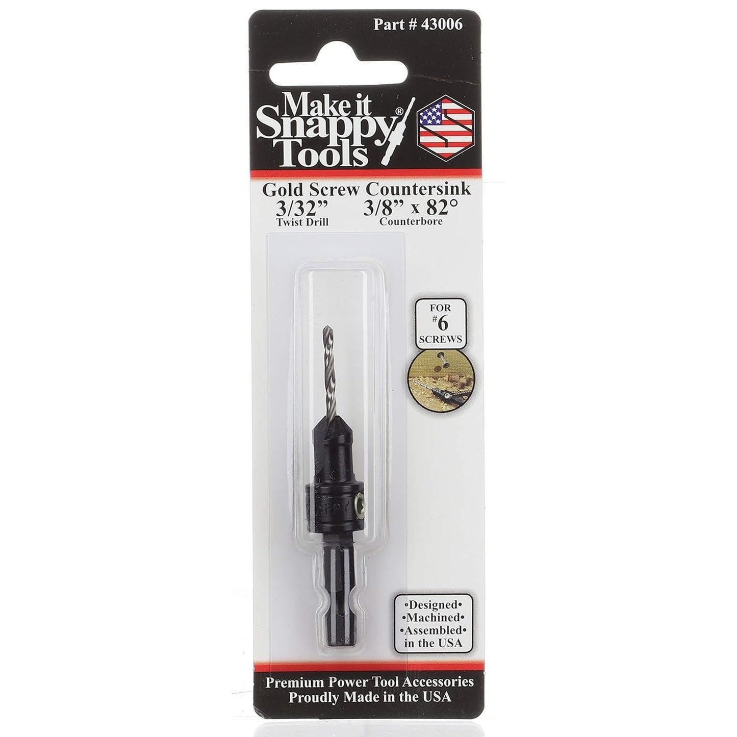 Dimar 43006 - 3/32" Drill Dia, Snappy Countersink, 3/8" Countersink Dia