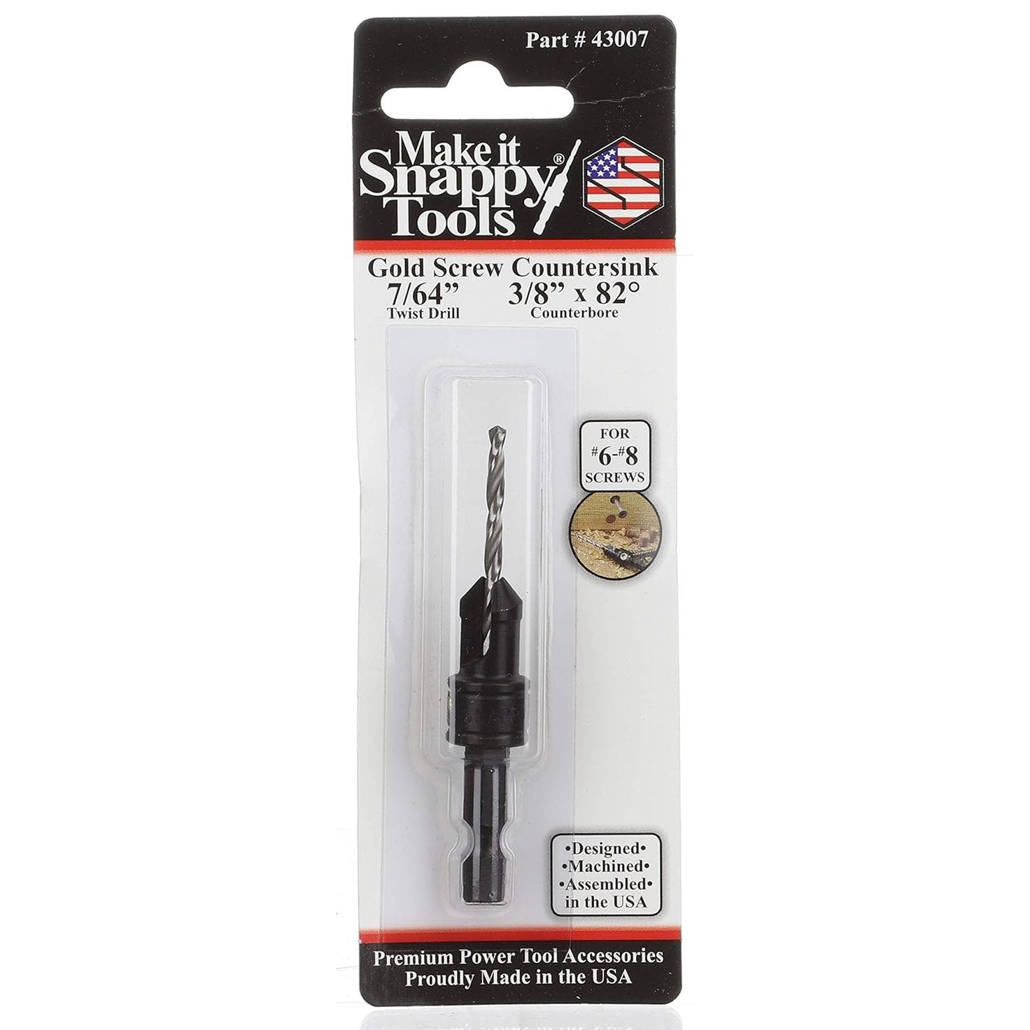 Dimar 43007 - 7/64" Drill Dia, Snappy Countersink, 3/8" Countersink Dia