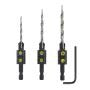 Dimar 44300 3pcs Tapered Drill Countersink Set, Snappy