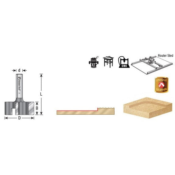 Dimar 45528 Carbide Tipped Spoilboard Surfacing, Rabbeting, Flycutter, Slab Leveler, Surface Planer & Flattening 1-1/4" Dia x 9/16" x 1/4" Shank Router Bit