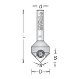 Dimar 5R4-18 11/16" Dia, Carbide Insert, V Groove Bit, 1 Flute, 1/4" Shank, 2-1/16" Length