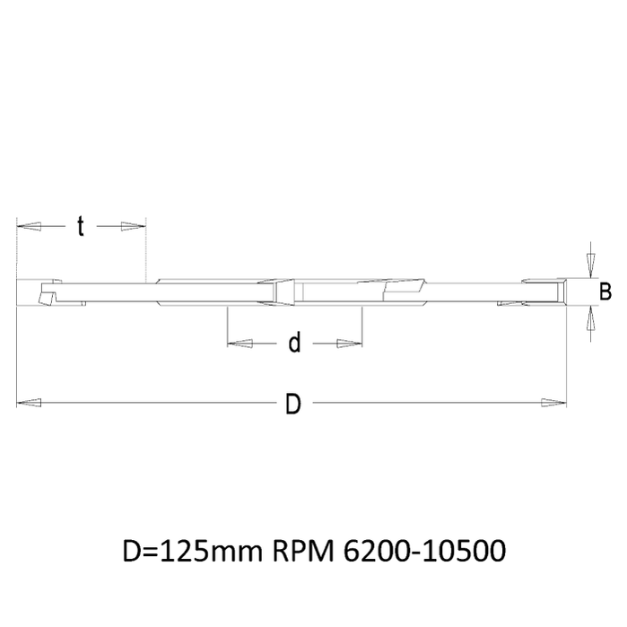Dimar 707NF-125-10 - 125mm Dia, Carbide Tipped, Grooving Cutters with Spurs, 3/8" Cutting Height, 4+4 Teeth