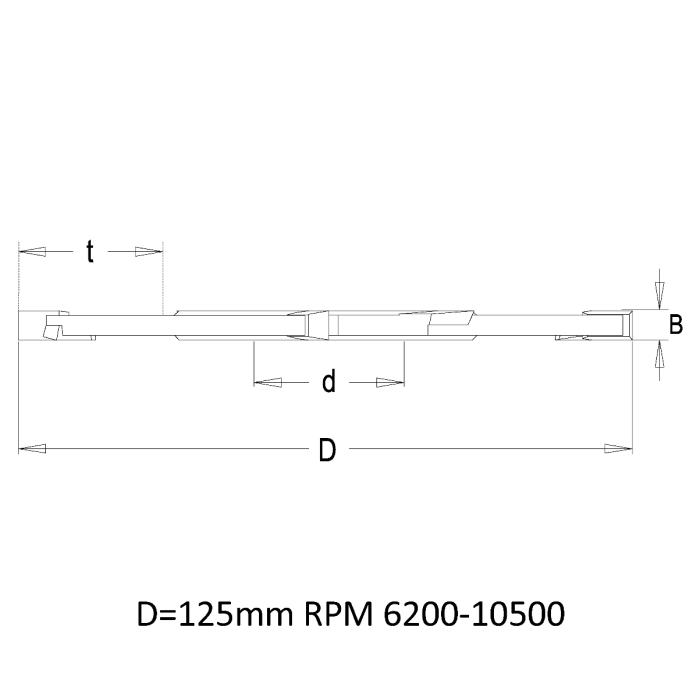 Dimar 707NF-125-10 - 125mm Dia, Carbide Tipped, Grooving Cutters with Spurs, 3/8" Cutting Height, 4+4 Teeth