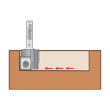 Dimar 7R4-22 - 7/8" Dia, Carbide Insert, Staggered Straight Bit, 2 Flutes, 1/4" Shank, 2" Length