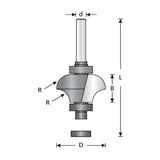 Dimar 912R4-8 - 1 1/4" Dia, Carbide Tipped, Matching Corner Round Bits, 2 Flutes, 1/4" Shank, 2 23/32" Length