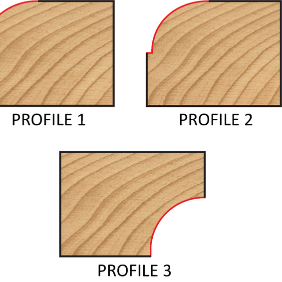 Dimar 912R4-8 - 1 1/4" Dia, Carbide Tipped, Matching Corner Round Bits, 2 Flutes, 1/4" Shank, 2 23/32" Length