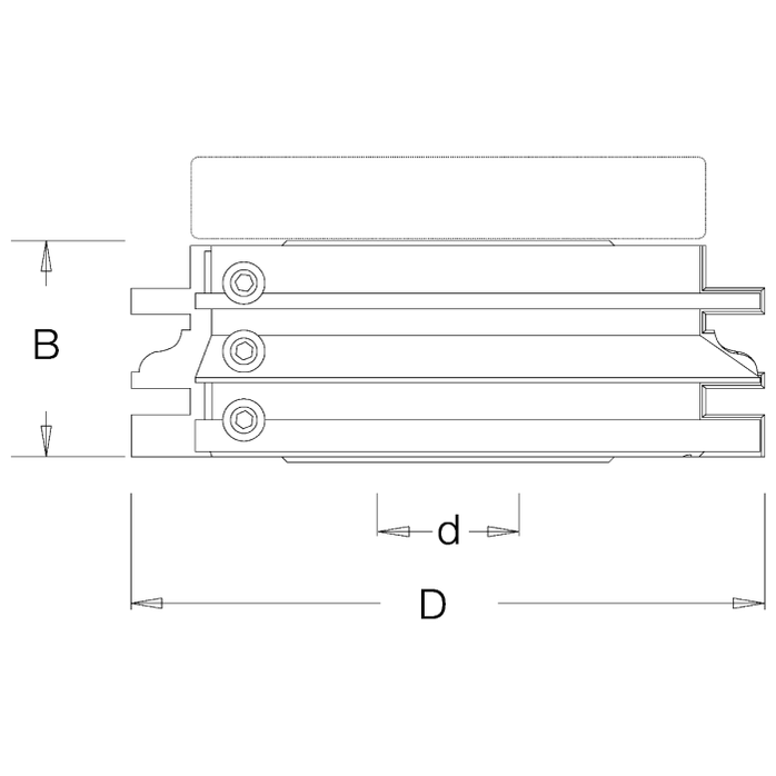 Dimar K142C-3B -120mm Dia, Carbide Inserts, Tongue & Groove Cutter, 40mm Cutting Length