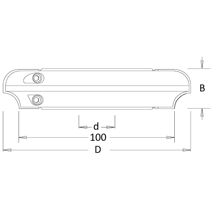 Dimar K912C116-8 - 116mm Dia, Carbide Inserts, Cove Cutter, 20mm Cutting Length, 8mm Radius
