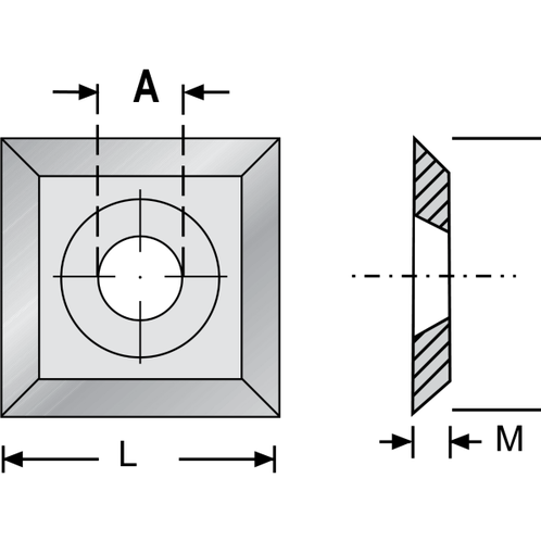 Dimar L12 - 12mm Length, Carbide Insert, 4 Edges, 12mm Width, 1.5mm Thickness