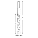 Dimar LBD-3M 3mm Dia, Chrome Vanadium Steel, Brad Point Drill, 3mm Shank, 61mm Length
