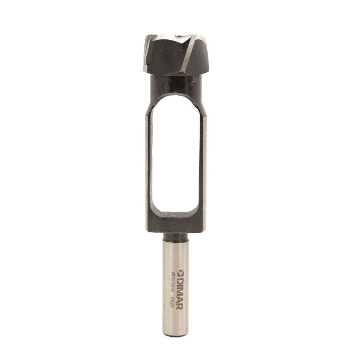 Dimar PC19-N 3/4" Plug Dia, Plug Cutter, 4 Flutes, 13mm Shank, 5-1/2" Overall Length