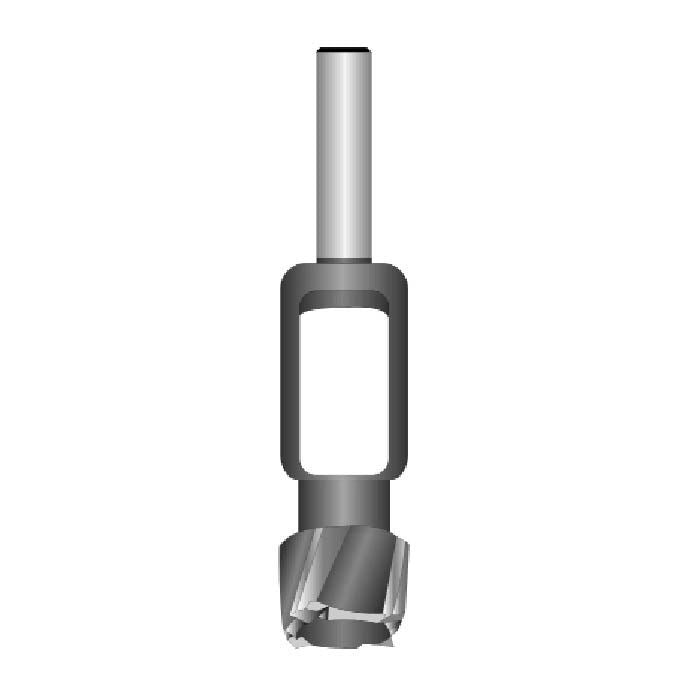Dimar PC35M 35mm Dia, Plug Cutter, 6 Flute, 13mm Shank, 5-1/2" Length