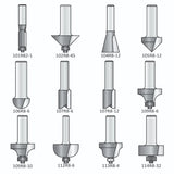 Dimar R-SET-12 - Carbide Tipped, 12 Piece Router Bit Set, 2 Flutes, 1/2" Shank