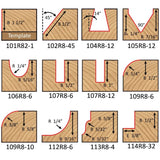 Dimar R-SET-12 - Carbide Tipped, 12 Piece Router Bit Set, 2 Flutes, 1/2" Shank