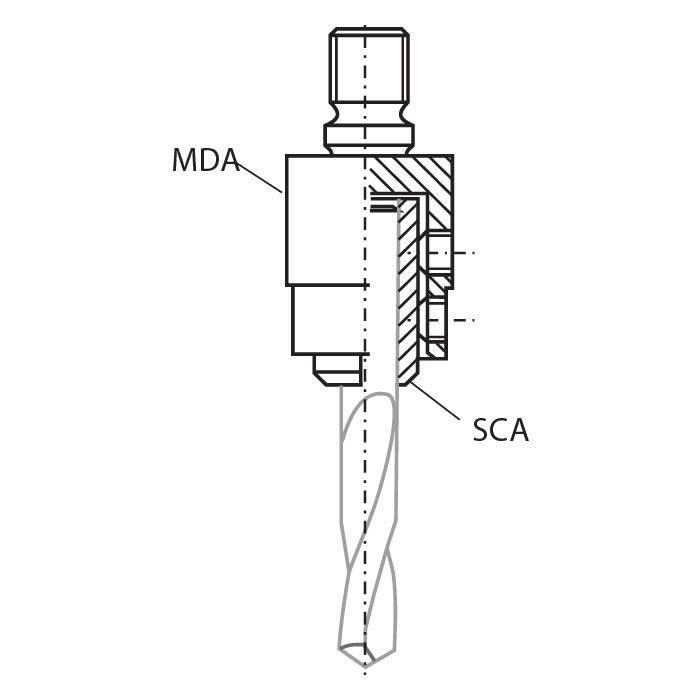 Dimar SCA-2.5 10mm Dia, 2.5mm D1, SCD Adapter to MDA, 23mm Length