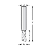 Dimar SCPL45DCP 3/16" Dia, Solid Carbide, O Flute Spiral Bit for Plastic, Downcut, 3/16" Shank, 2" Length