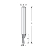 Dimar SCR4-4 - 5/32" Dia, Solid Carbide, Straight Bit, 2 Flute, 1/4" Shank, 2" Length