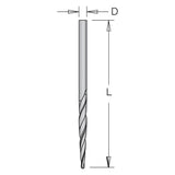 Dimar TDB-3|16 - 3/16" Dia, HSS, Taper Drill Bit, 2" Cutting length, 3 1/2" Length