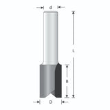 Dimar WP107S86 - 1/4" Dia, Carbide Tipped, Straight Bits, 2 Flutes, 1/2" Shank, 2 5/8" Length