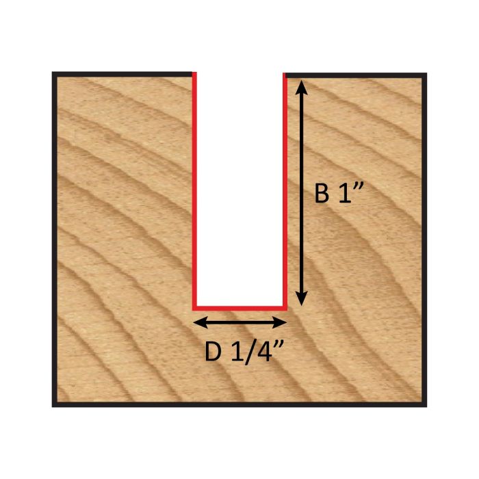 Dimar WP107S86 - 1/4" Dia, Carbide Tipped, Straight Bits, 2 Flutes, 1/2" Shank, 2 5/8" Length
