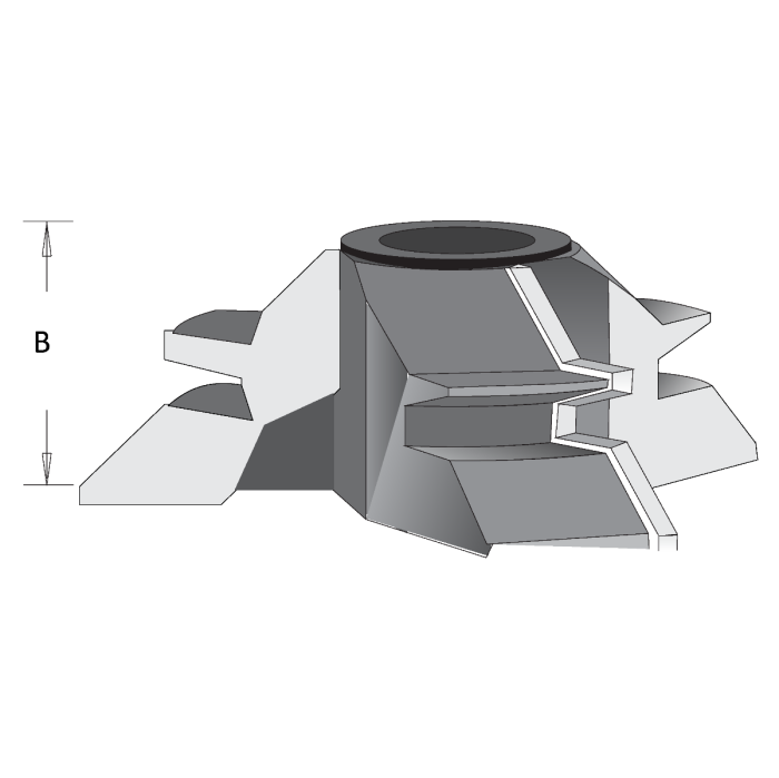 Dimar WPC149B - 4 3/8" Dia, Carbide Tipped, Miter lock, 3 Flutes, 45 Degree, 1 1/4" Cutting length