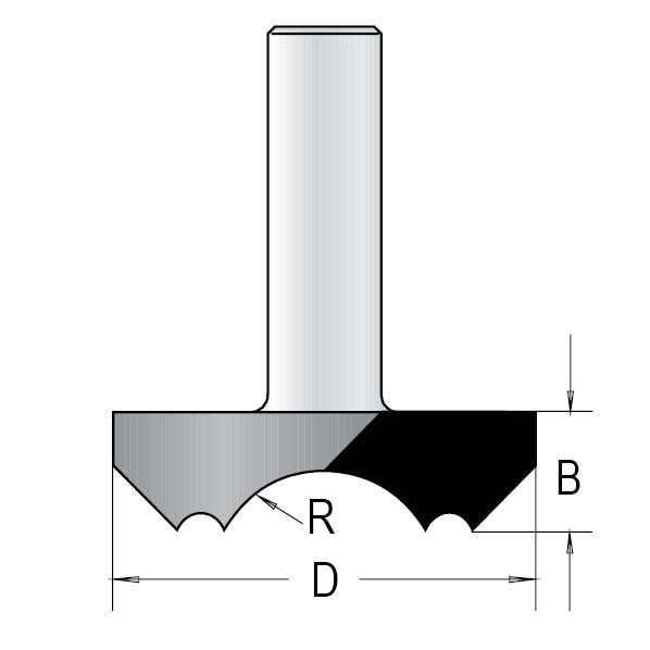 Dimar WPROS6 2" Dia, Woodpecker Rosette Cutter, 1/2" Shank, 2-1/16" Length