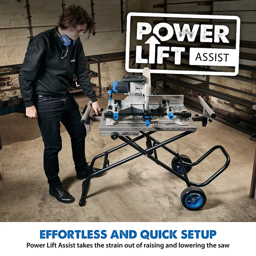 Evolution 133-0001 MCSSTAND, Mitering Chop Saw Stand with Powerlift Assist