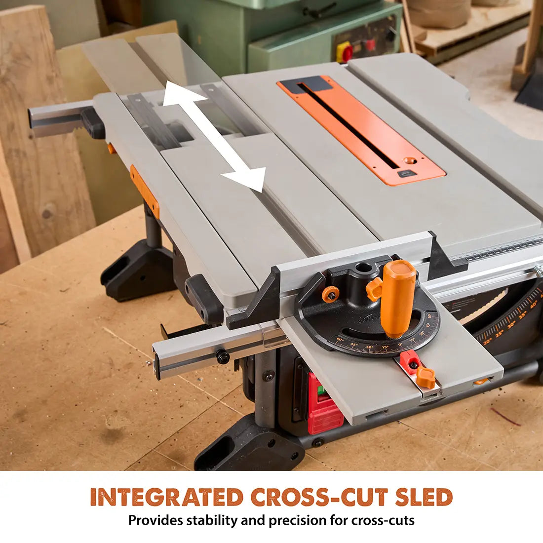 Evolution R10TBLX Multi-Material Table Saw with Wheeled Scissor Stand | 10 in. Multi-Material Cutting Blade