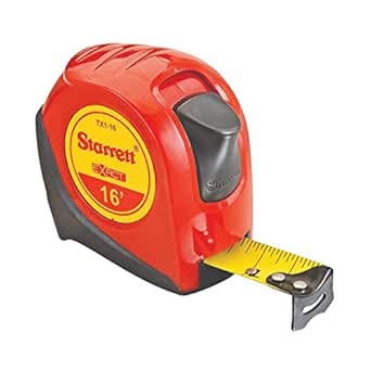 Exact 3/4" X 16' English Measuring Tape Graduated In 1/16" - Red