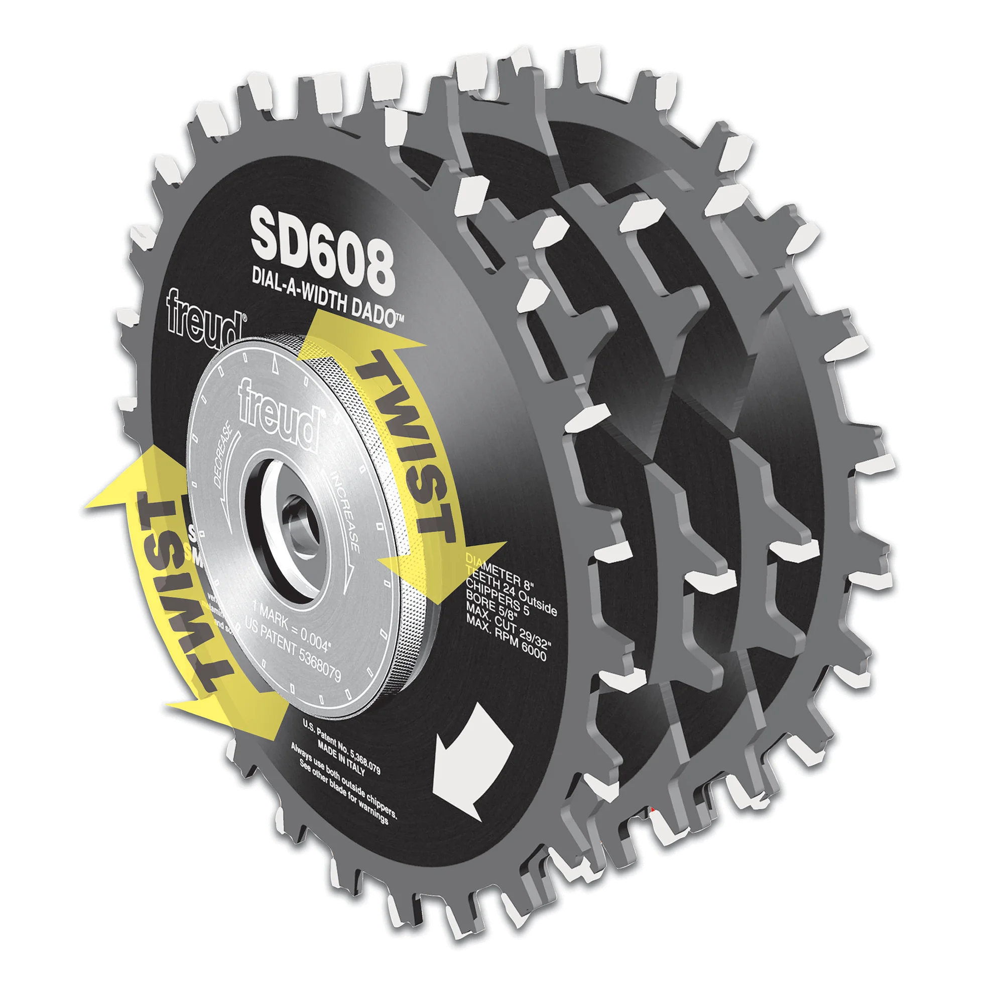 Freud SD608 - 8" Dial-A-Width Stacked Dado Sets