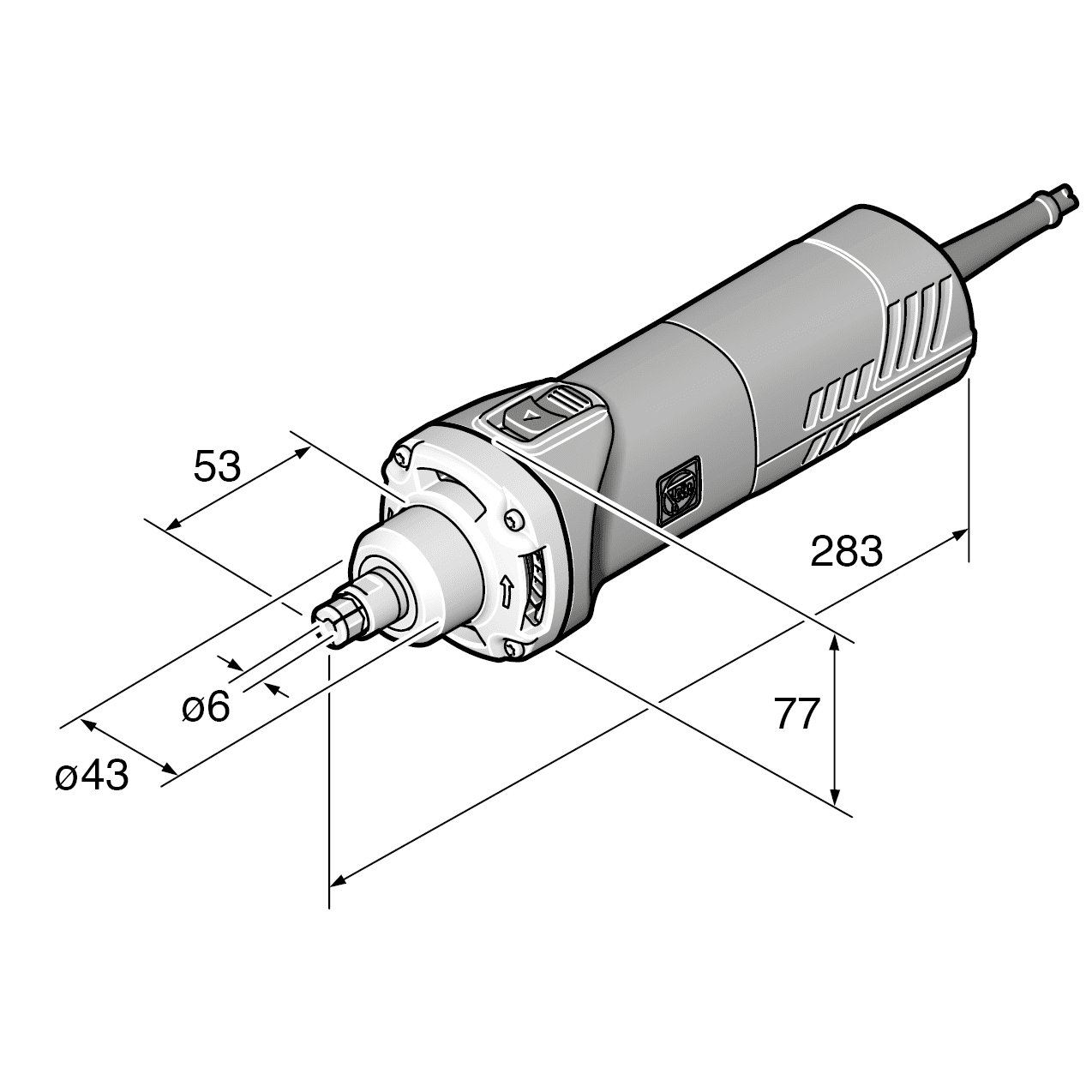 GSZ8-280PE Die Grinder 750W - 8500 to 28000 RPM 120V