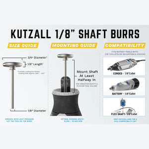 KUTZALL - ROTOR SAW BURR, 1/8 SHAFT