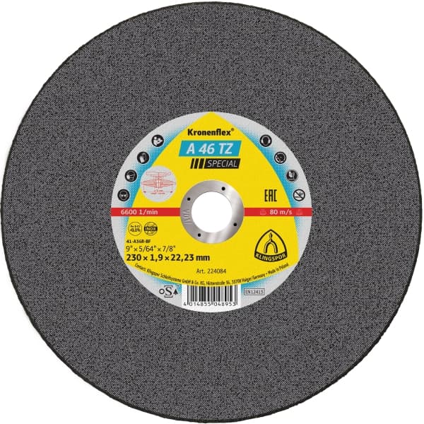 Klingspor A 46 TZ - Kronenflex cut-off wheels 1/16 - 5/64 Inch for Stainless steel, Steel