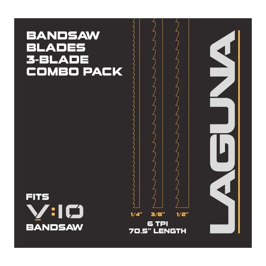 Laguna 110003 Bandsaw Blade Assortment 1/4, 3/8, 1/2 Inch for V:10