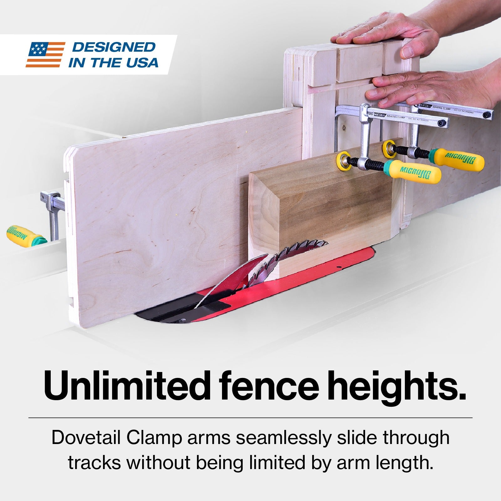 MicroJig DVC-538K2 MATCHFIT Dovetail Track Clamp 2-pack