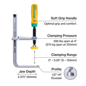 MicroJig DVC-538K2 MATCHFIT Dovetail Track Clamp 2-pack