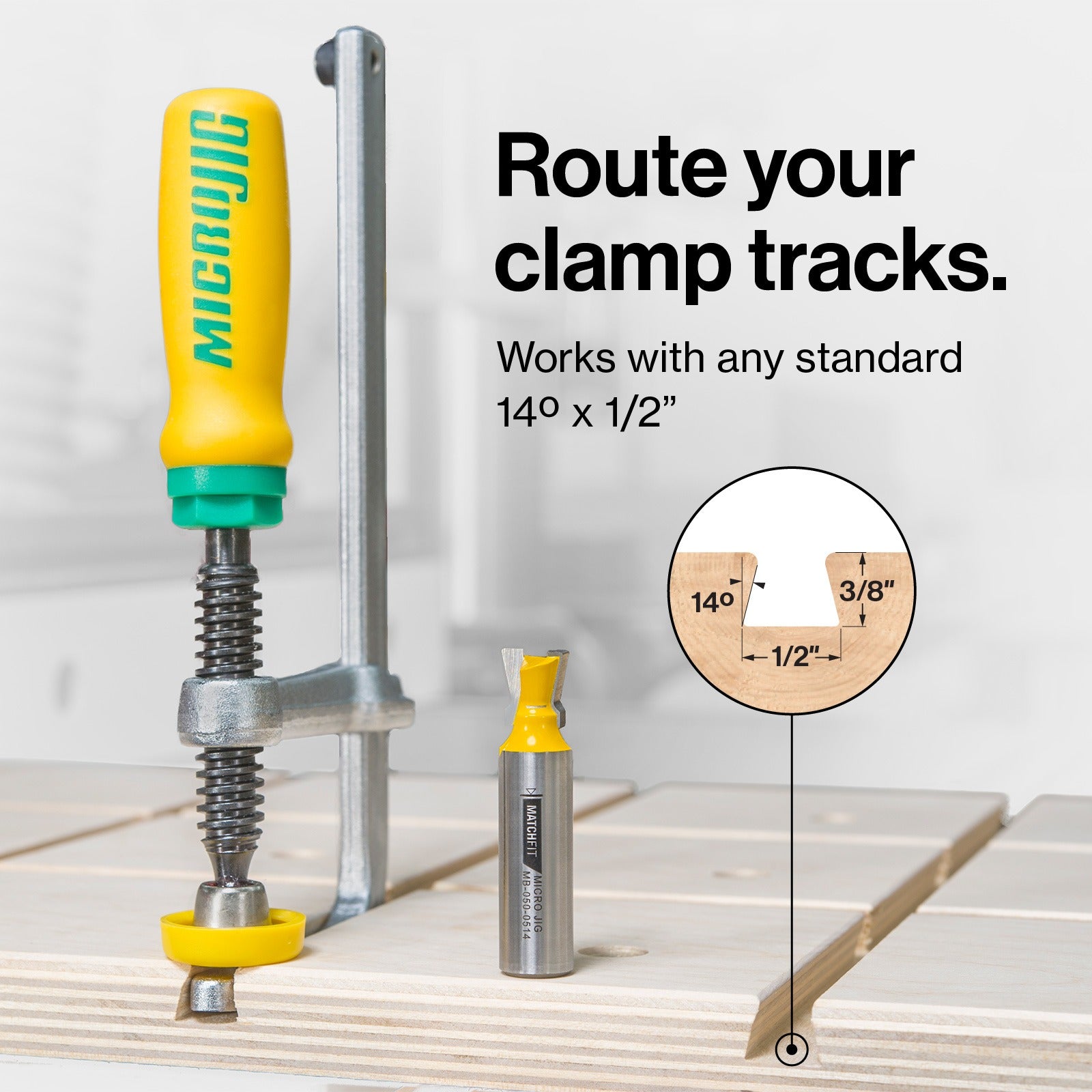 MicroJig DVC-538K2 MATCHFIT Dovetail Track Clamp 2-pack