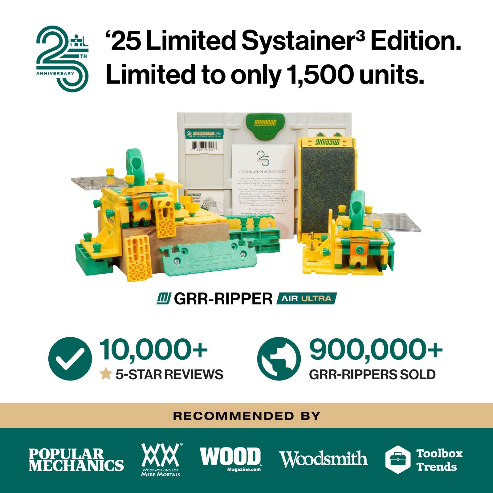 MicroJig GR-2100AIR GRR-RIPPER® 25 Limited Systainer Edition