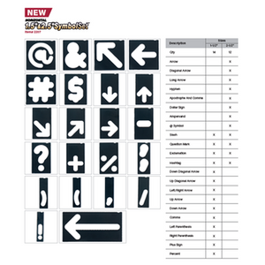 Milescraft 2207 1-1/2” AND 2-1/2” Horizontal Arrow and Symbol Templates