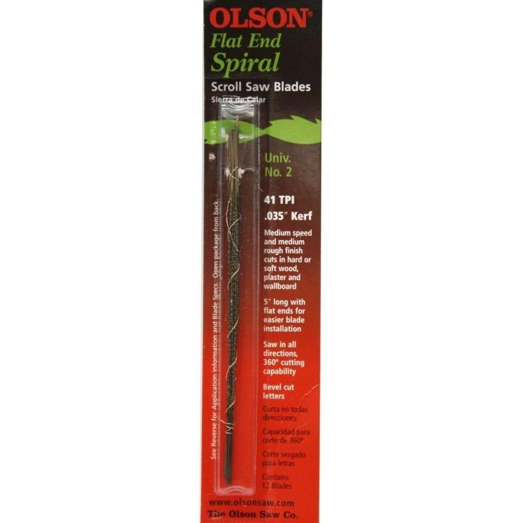 Olson Spiral Tooth Scroll Saw Blades 41Tpi 12/Pkg