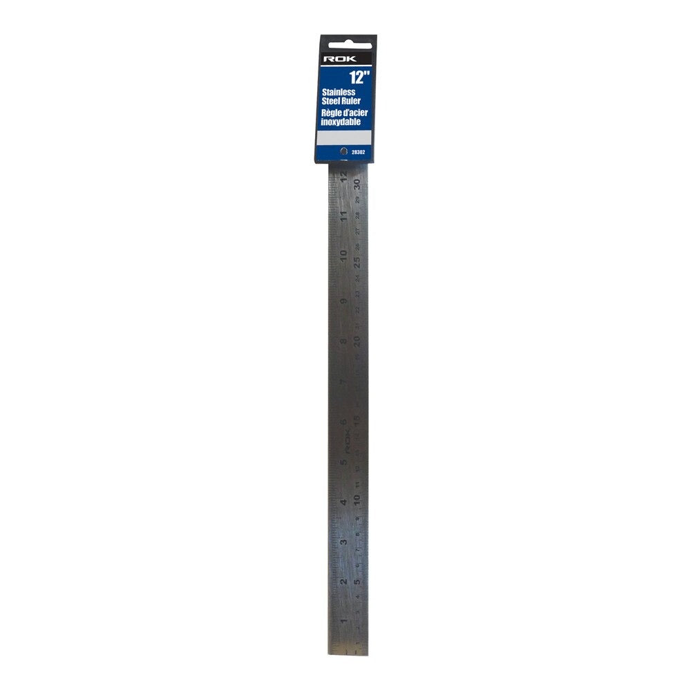 ROK 28302 12" 300 MM Stainless Steel Ruler