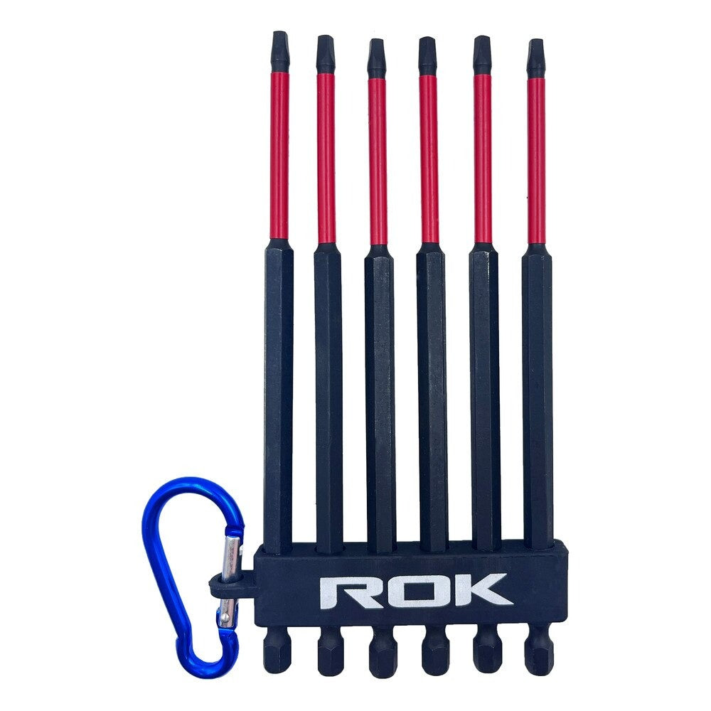 ROK 37056 6 PC 6" Impact Driver Bit Set #2 Square