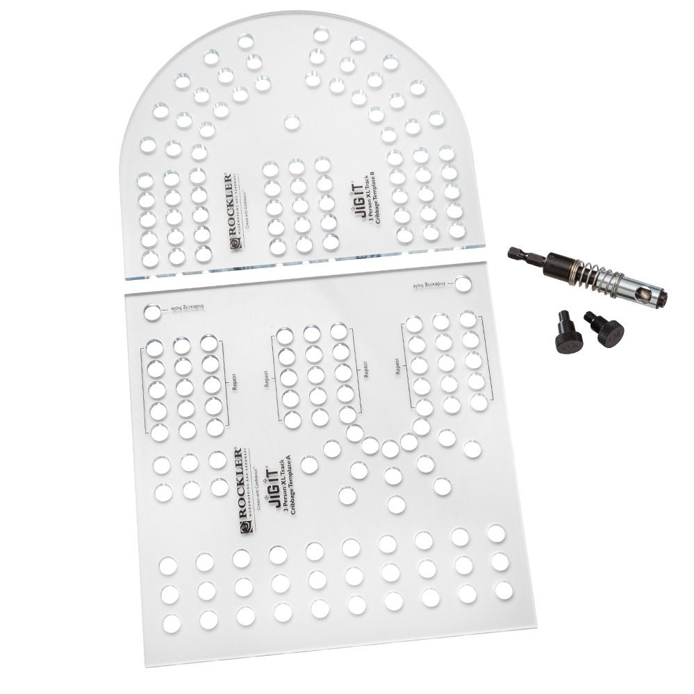 Rockler 52403 - XL Cribbage Board Templates, 3-Player, Curved Track