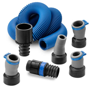 Rockler 68966 - Dust Right FlexiPort Power Tool Hose Kit with Click-Connect, 3' to 12' Expandable Hose