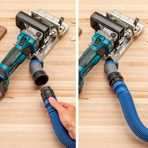 Rockler 68966 - Dust Right FlexiPort Power Tool Hose Kit with Click-Connect, 3' to 12' Expandable Hose