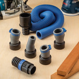 Rockler 68966 - Dust Right FlexiPort Power Tool Hose Kit with Click-Connect, 3' to 12' Expandable Hose