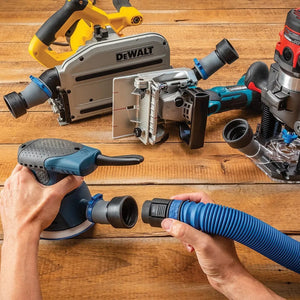 Rockler 68966 - Dust Right FlexiPort Power Tool Hose Kit with Click-Connect, 3' to 12' Expandable Hose