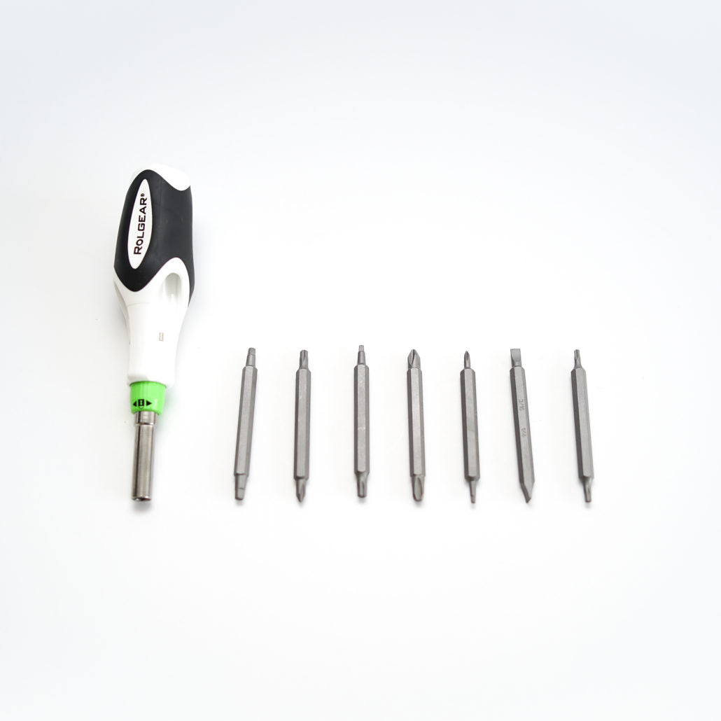 Rolgear Multibit Ratchet Screwdriver With 7 Double Ended Bits