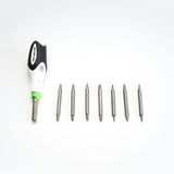 Rolgear Multibit Ratchet Screwdriver With 7 Double Ended Bits
